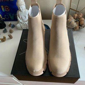 Mysoft Women's Nude Platform  Ankle Boots